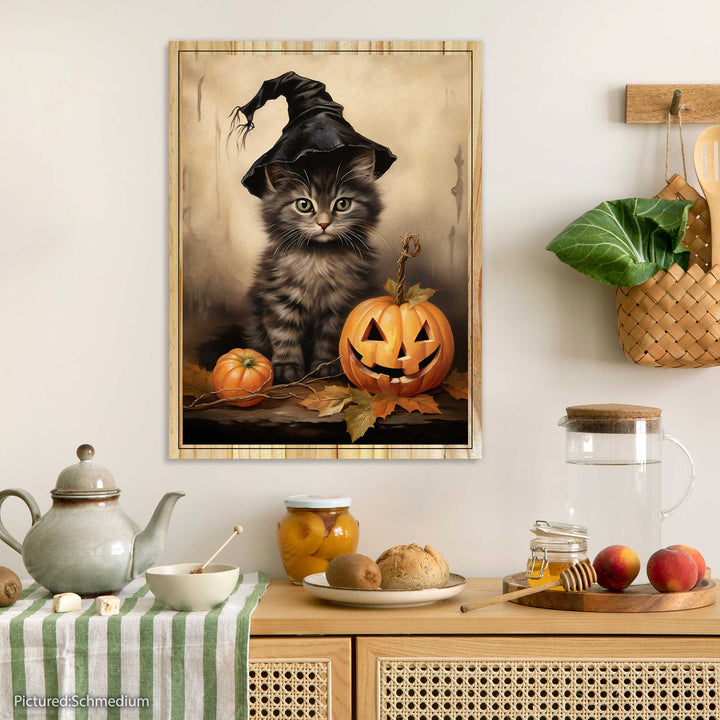 Storybook Cat and Pumpkin