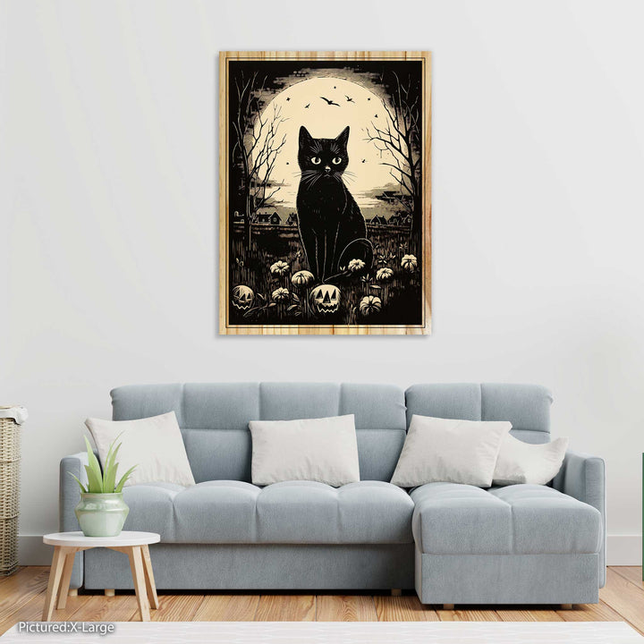 Black Cat Wood Engraving