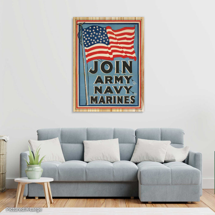 Join Army, Navy, Marines Vintage Poster