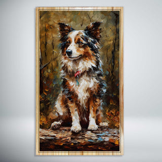 Impasto Oil Painting of an Aussie Cattle Dog