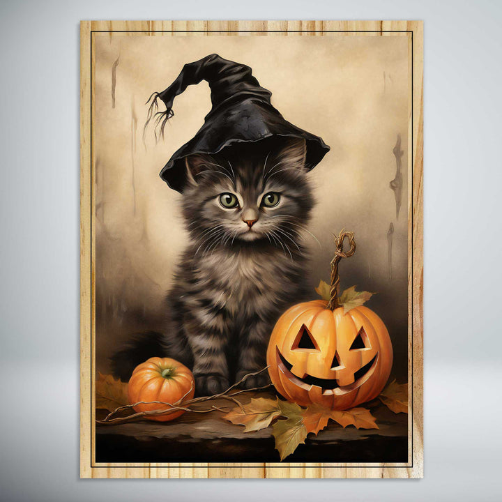 Storybook Cat and Pumpkin