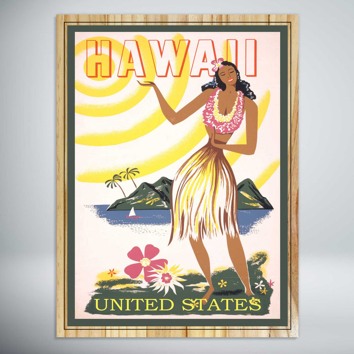 Hawaii Vintage Travel Poster