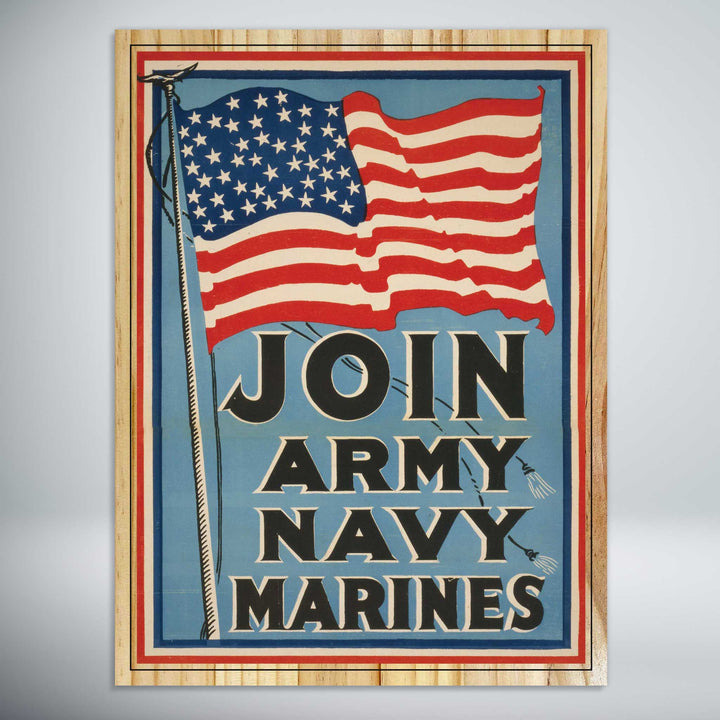 Join Army, Navy, Marines Vintage Poster