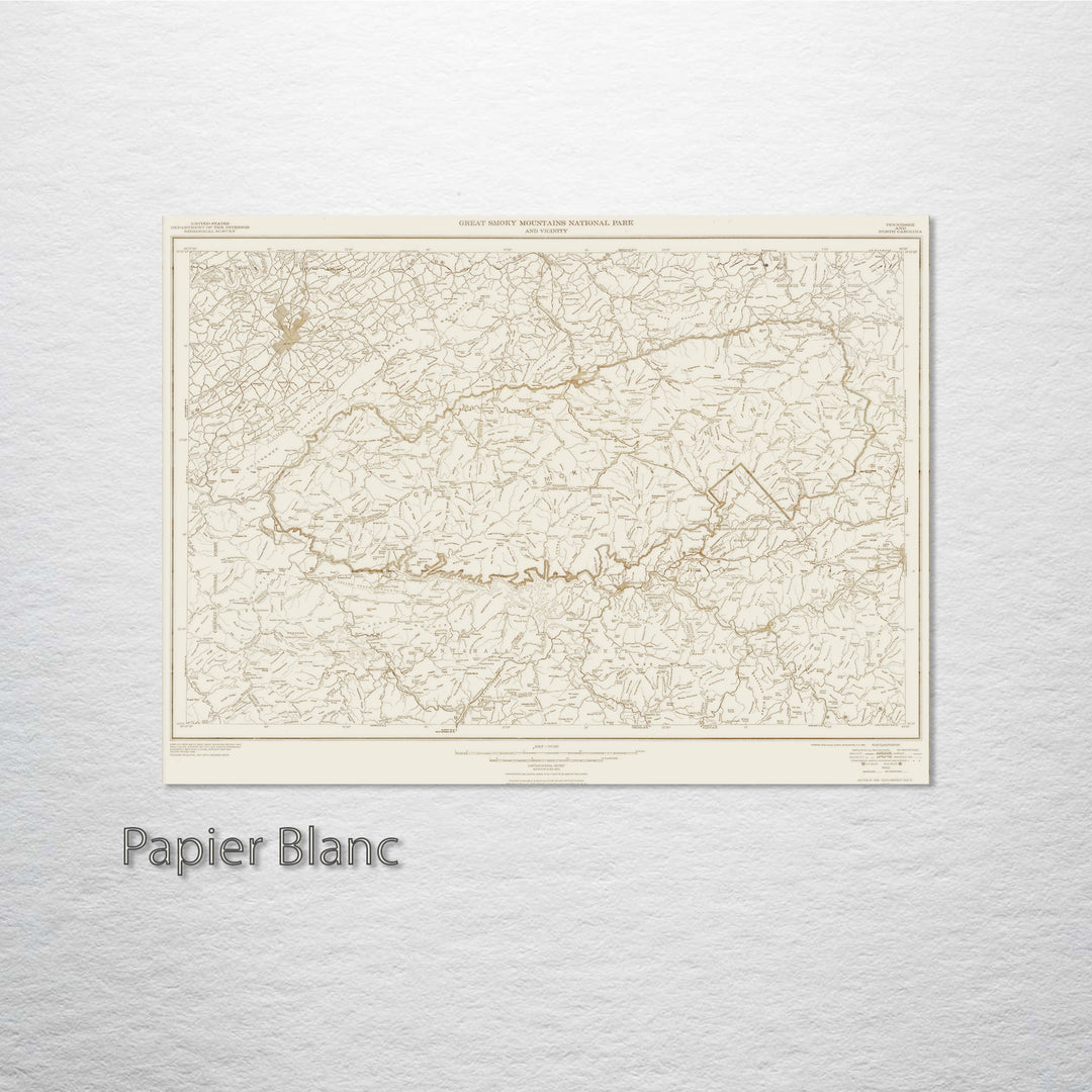 Great Smoky Mountains National Park and Vicinity Engraved Patent (Gold)