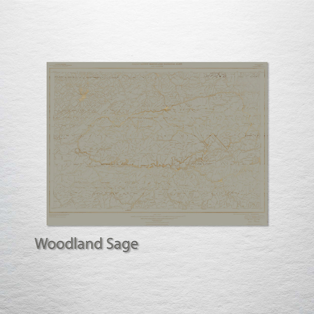 Great Smoky Mountains National Park and Vicinity Engraved Patent (Gold)