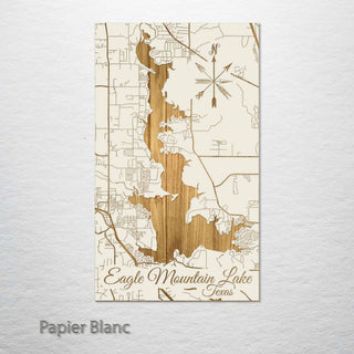Eagle Mountain Lake, Texas Engraved Map (Standard)