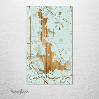 Eagle Mountain Lake, Texas Engraved Map (Standard)