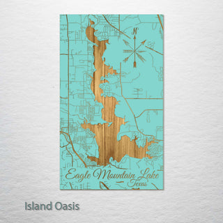 Eagle Mountain Lake, Texas Engraved Map (Standard)