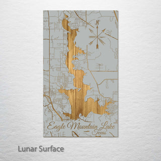 Eagle Mountain Lake, Texas Engraved Map (Standard)