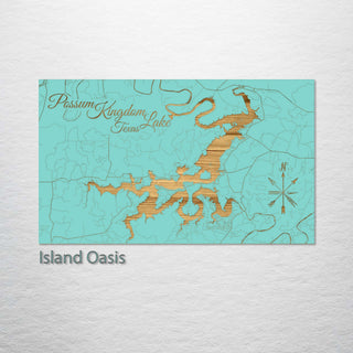 Possum Kingdom Lake, Texas Engraved Map (Standard)