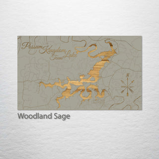Possum Kingdom Lake, Texas Engraved Map (Standard)
