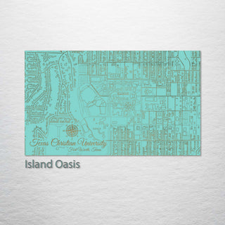 Texas Christian University Campus Engraved Map (Standard)