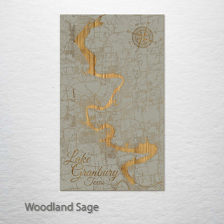 Lake Granbury, Texas Engraved Map (Standard)