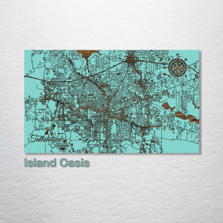 Tallahassee, Florida Engraved Street Map (Bronze)