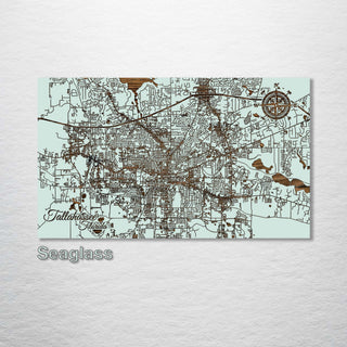 Tallahassee, Florida Engraved Street Map (Silver)