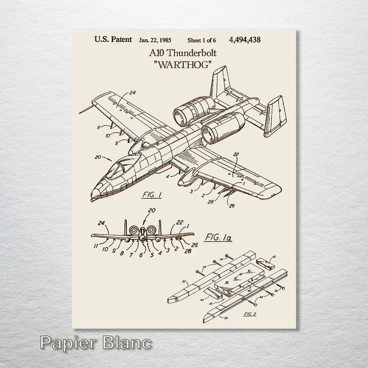 A10 Thunderbolt Jet US Patent - Fire & Pine