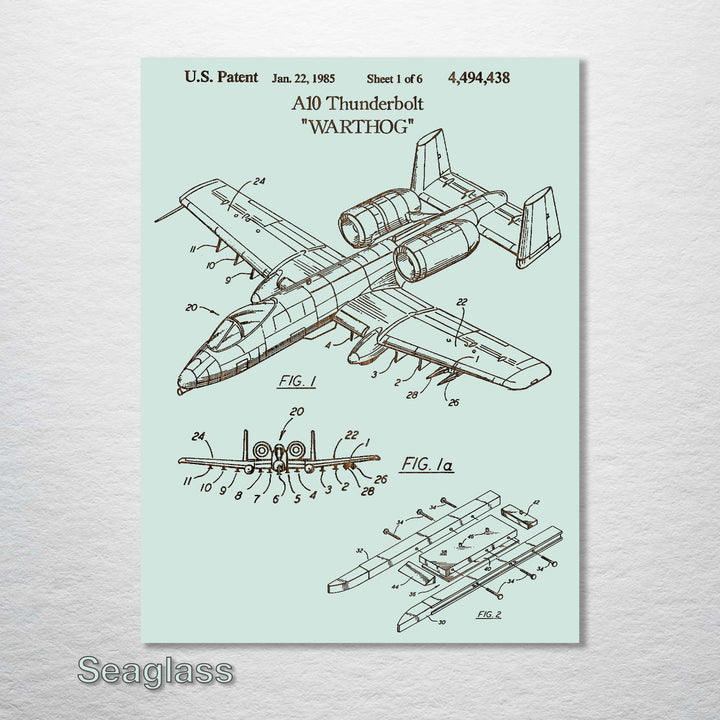 A10 Thunderbolt Jet US Patent - Fire & Pine