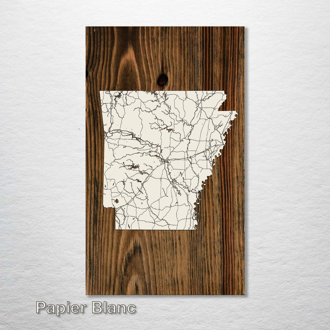 Arkansas Isolated Map - Fire & Pine