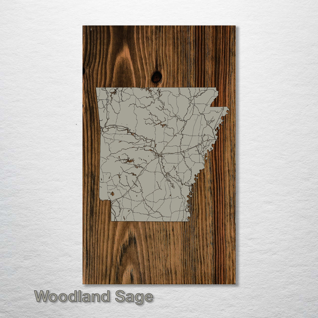 Arkansas Isolated Map - Fire & Pine