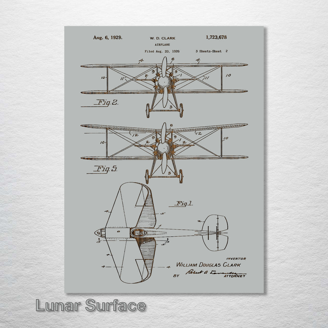 Airplane US Patent from 1929 - Fire & Pine