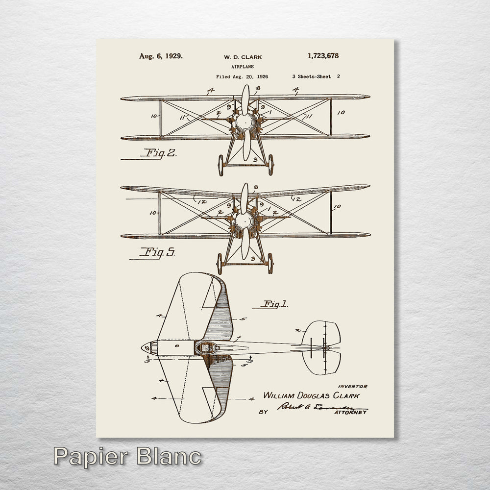 Airplane US Patent from 1929 - Fire & Pine