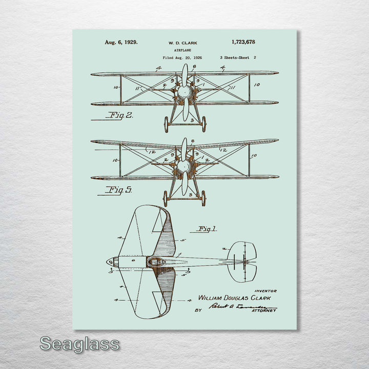 Airplane US Patent from 1929 - Fire & Pine