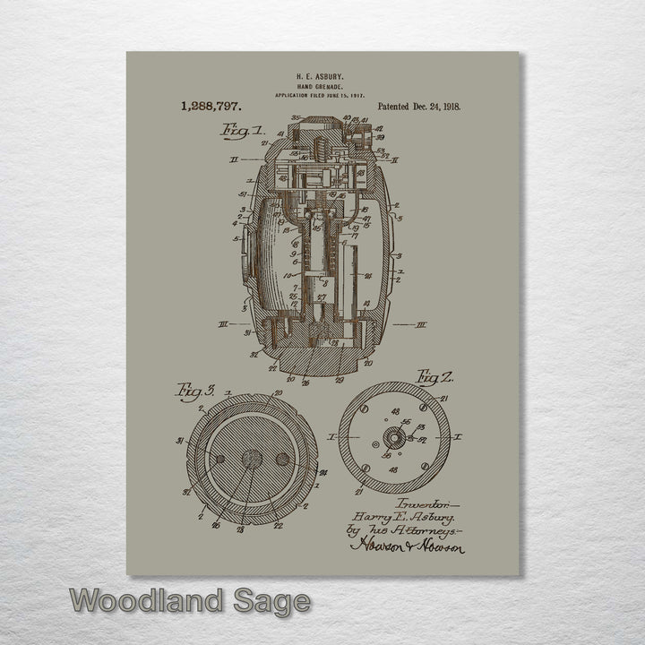 Asbury Grenade 1918 - Fire & Pine