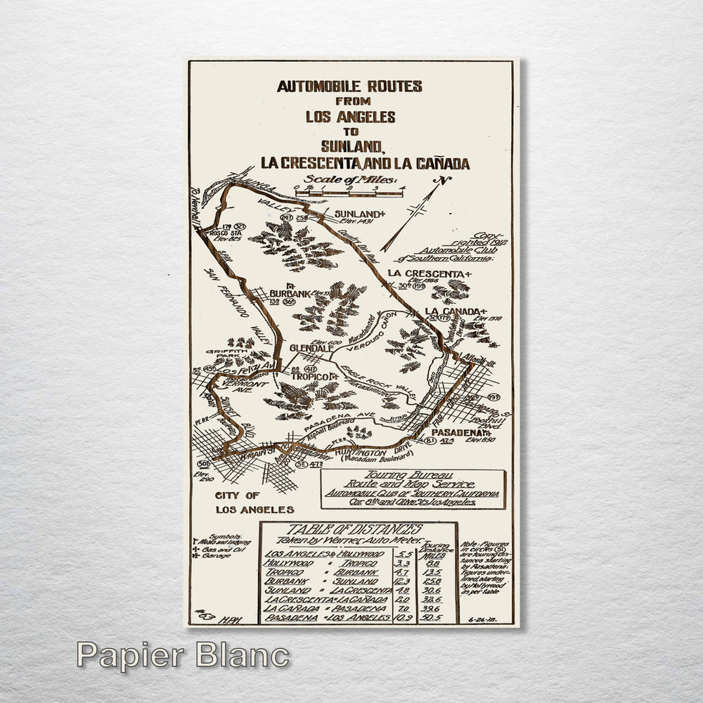 Automobile Routes from LA to Sunland - Fire & Pine