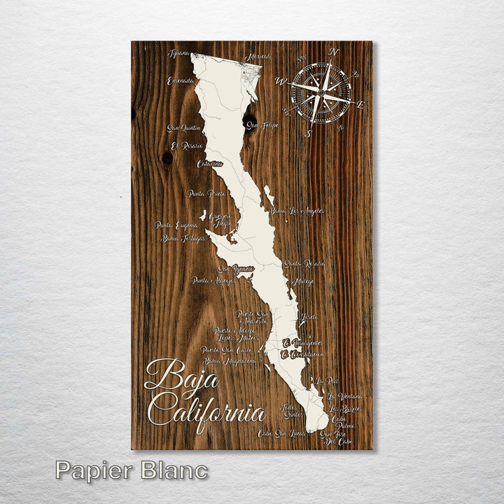 Baja California, Mexico Whimsical Map - Fire & Pine