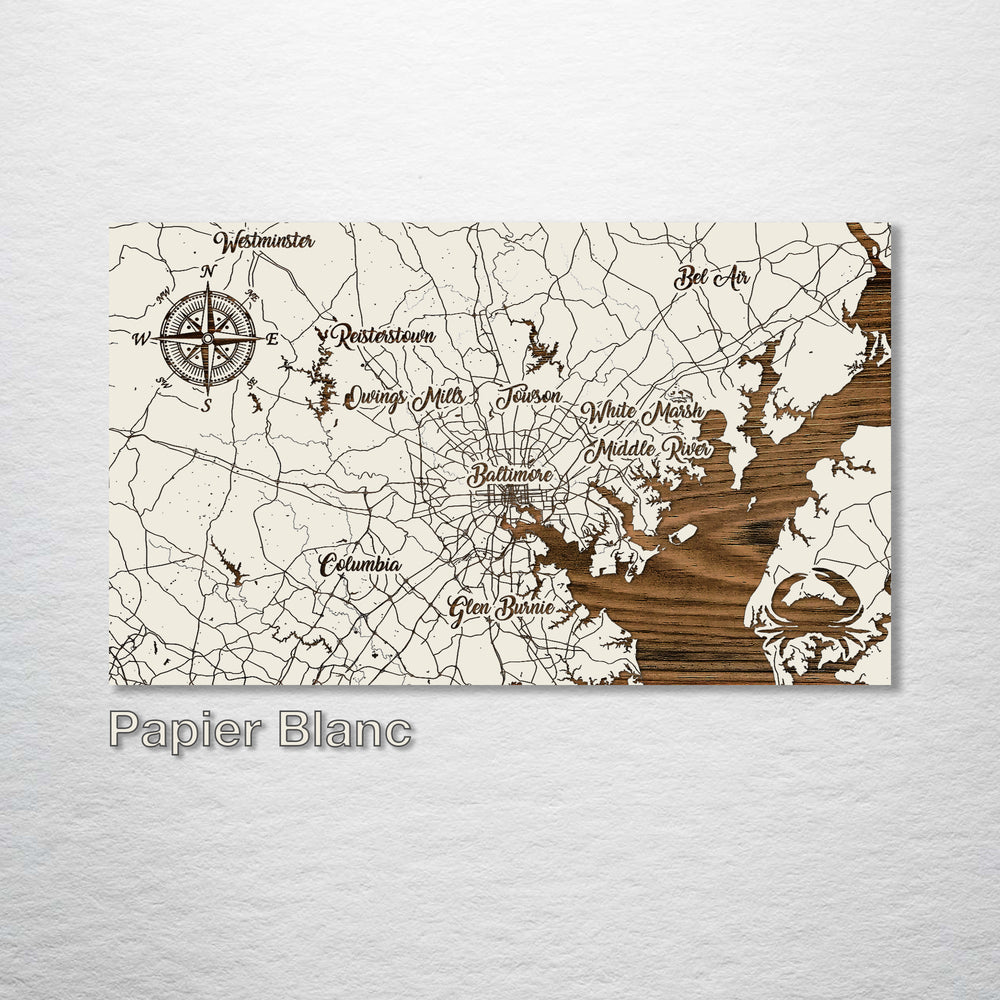 Baltimore, Maryland Whimsical Map - Fire & Pine