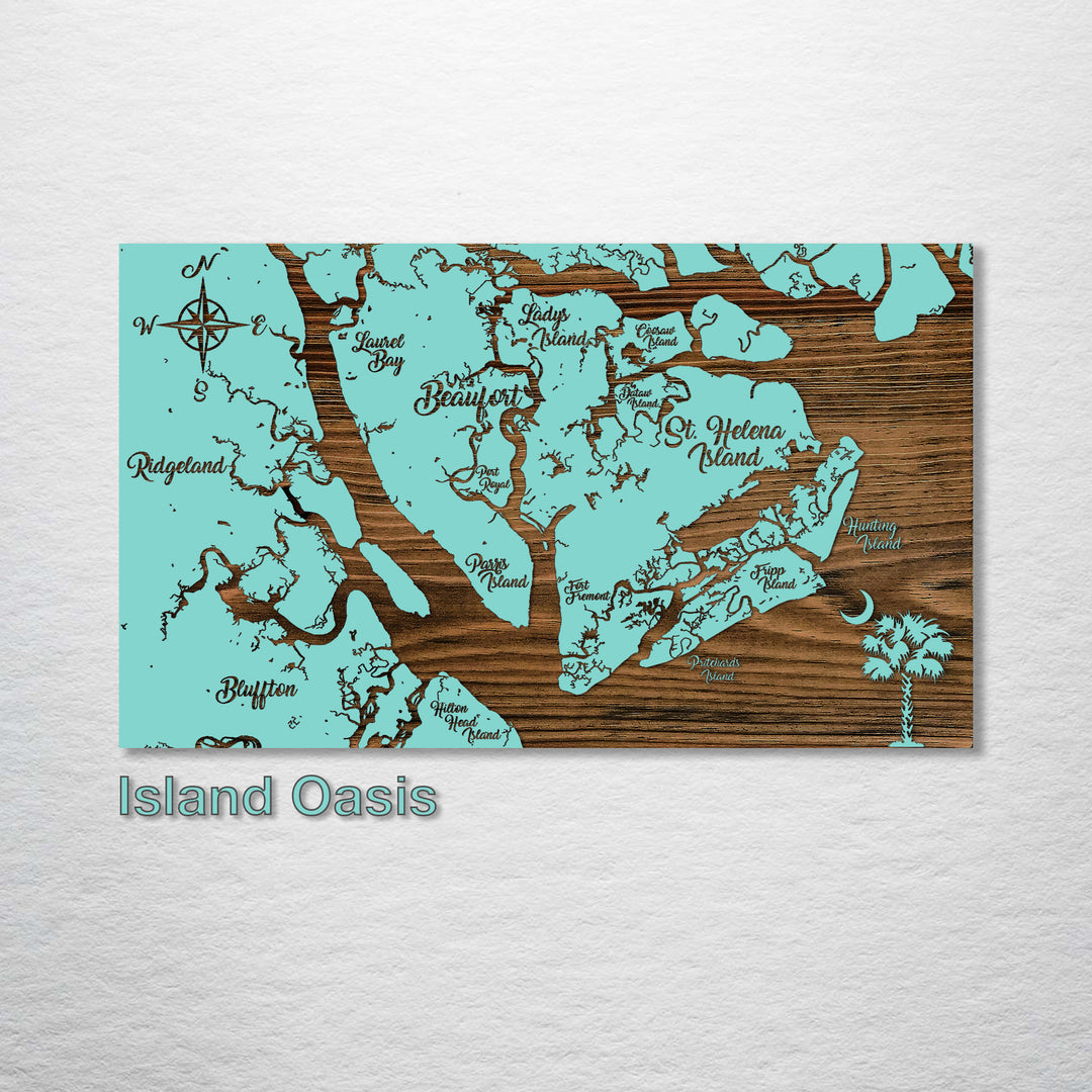 City of Beaufort, South Carolina Whimsical Map - Fire & Pine