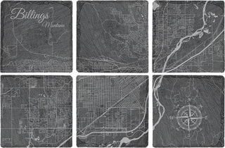 Billings, Montana Square Slate Coaster