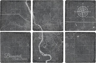 Bismarck, North Dakota Square Slate Coaster