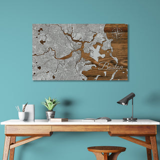 Boston Massachusetts Street Map - Fire & Pine