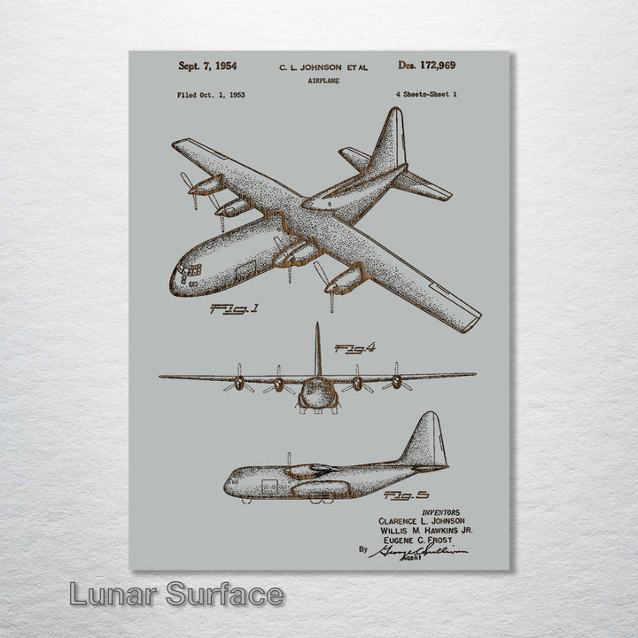 C130 Airplane US Patent - Fire & Pine