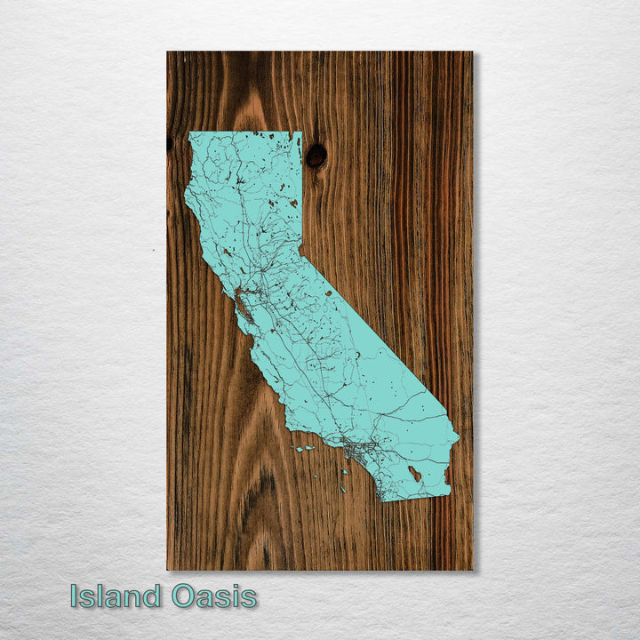 California Isolated Map - Fire & Pine