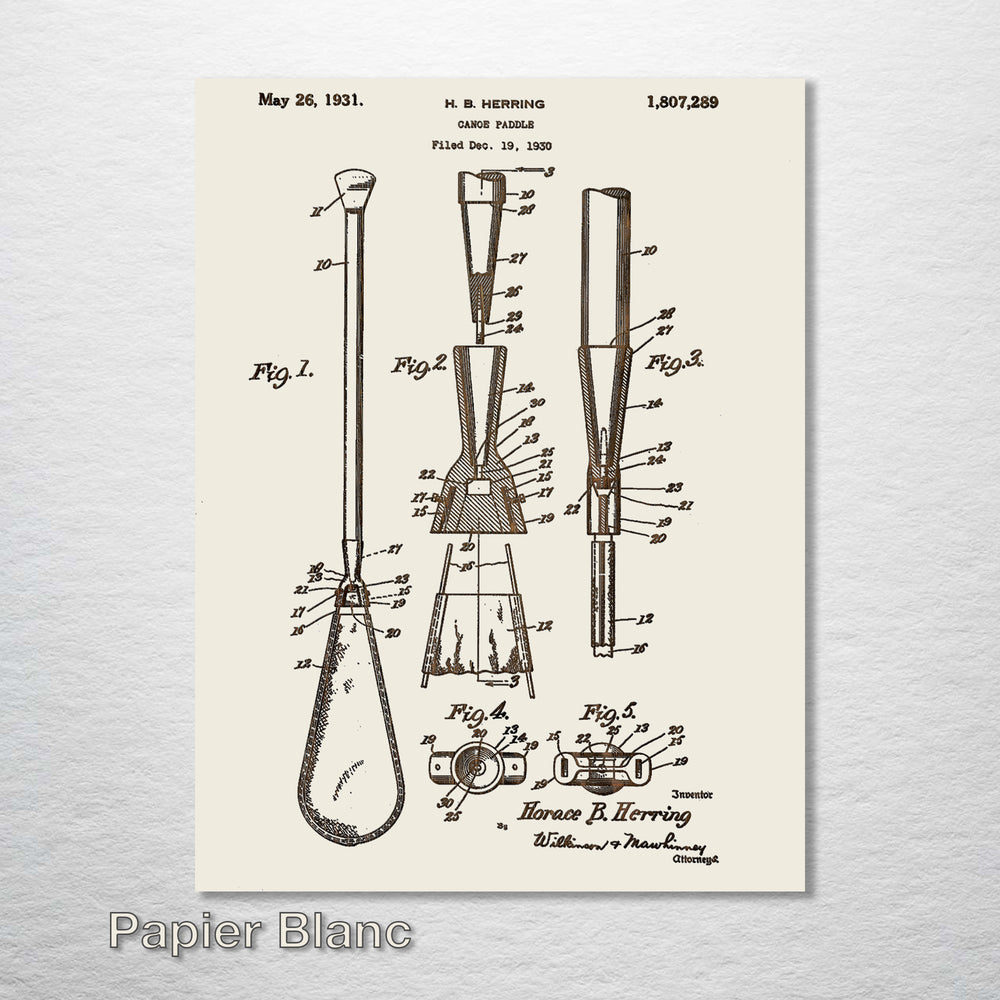 Canoe Paddle US Patent - Fire & Pine