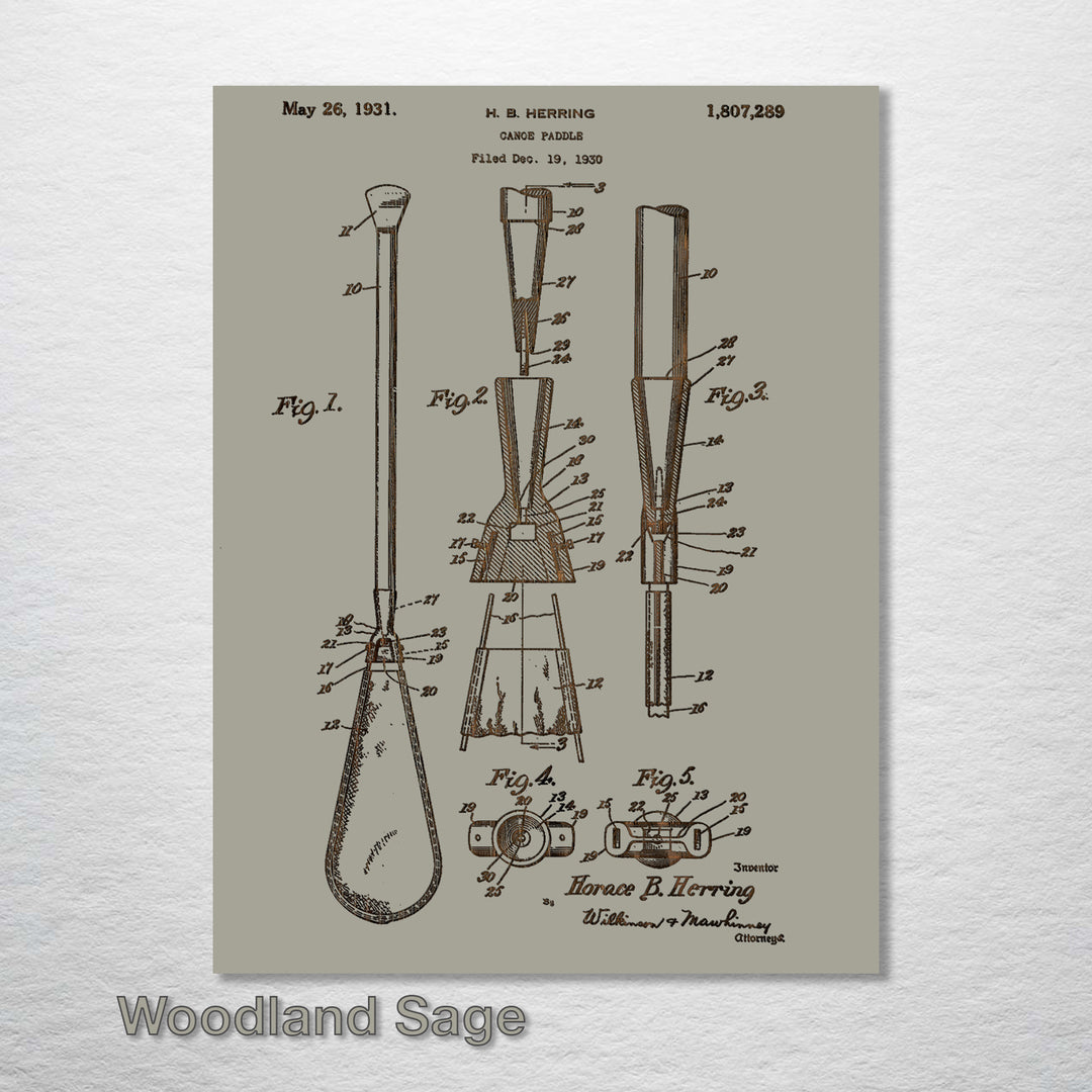 Canoe Paddle US Patent - Fire & Pine