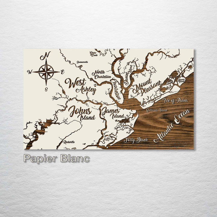 Charleston, South Carolina Whimsical Map - Fire & Pine