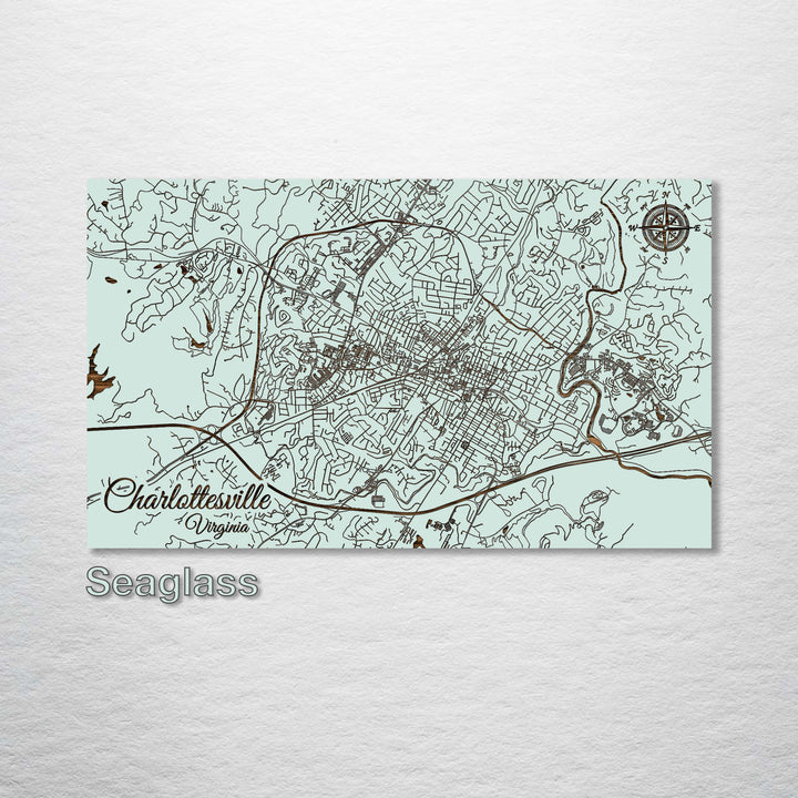 Charlottesville, Virginia Street Map - Fire & Pine