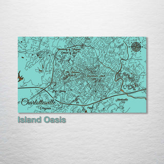 Charlottesville, Virginia Whimsical Map - Fire & Pine