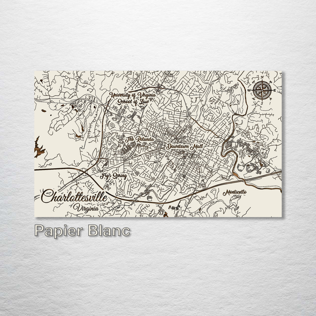 Charlottesville, Virginia Whimsical Map - Fire & Pine