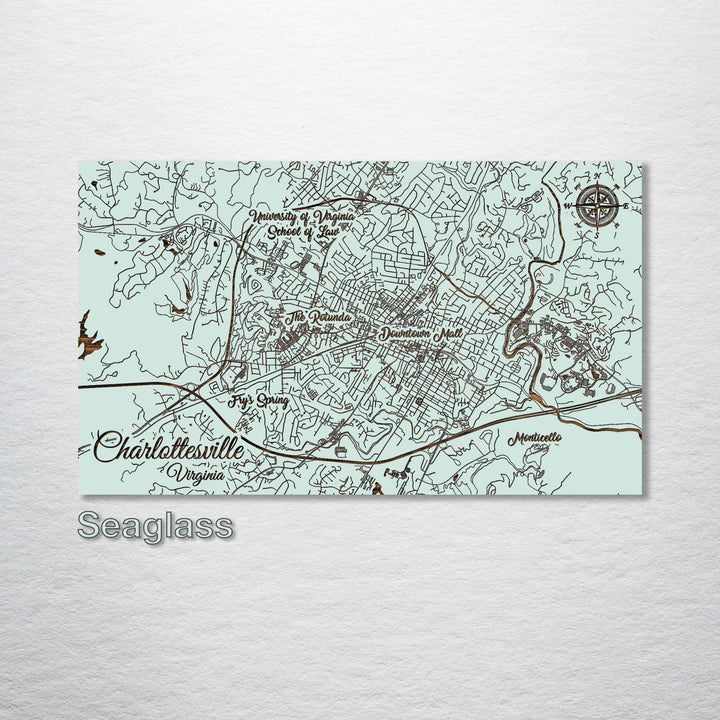 Charlottesville, Virginia Whimsical Map - Fire & Pine