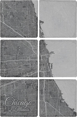Chicago, Illinois Square Slate Coaster