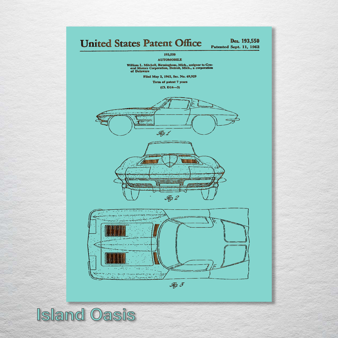 1962 Corvette US Patent - Fire & Pine