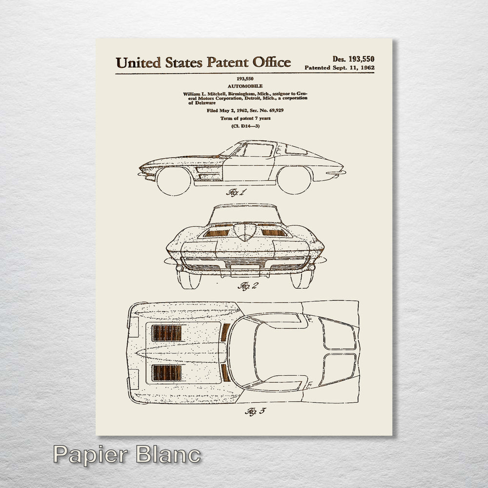 1962 Corvette US Patent - Fire & Pine