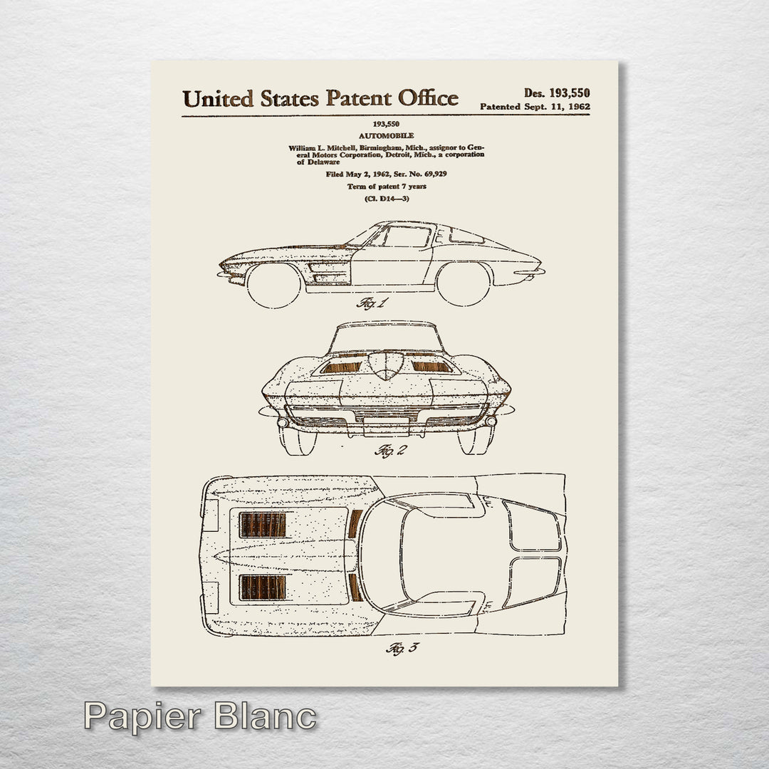 1962 Corvette US Patent - Fire & Pine