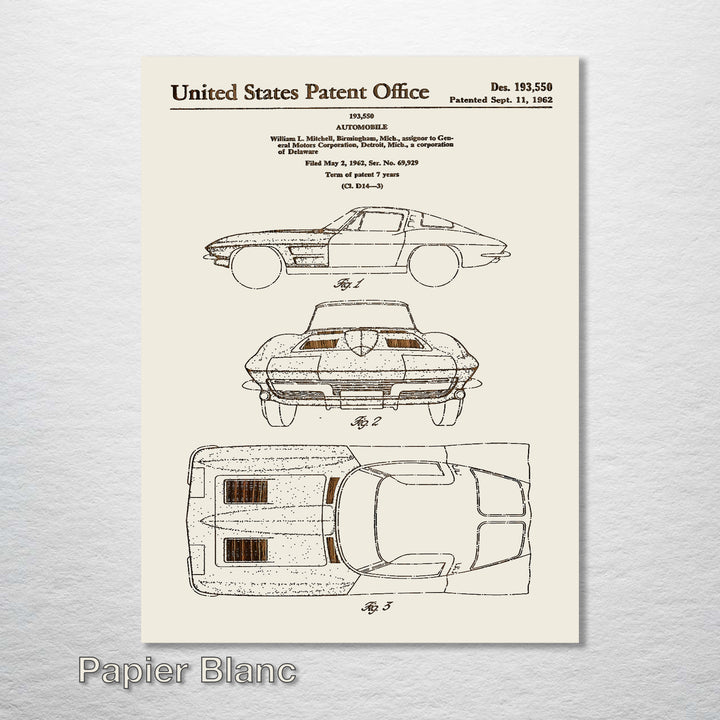 1962 Corvette US Patent - Fire & Pine