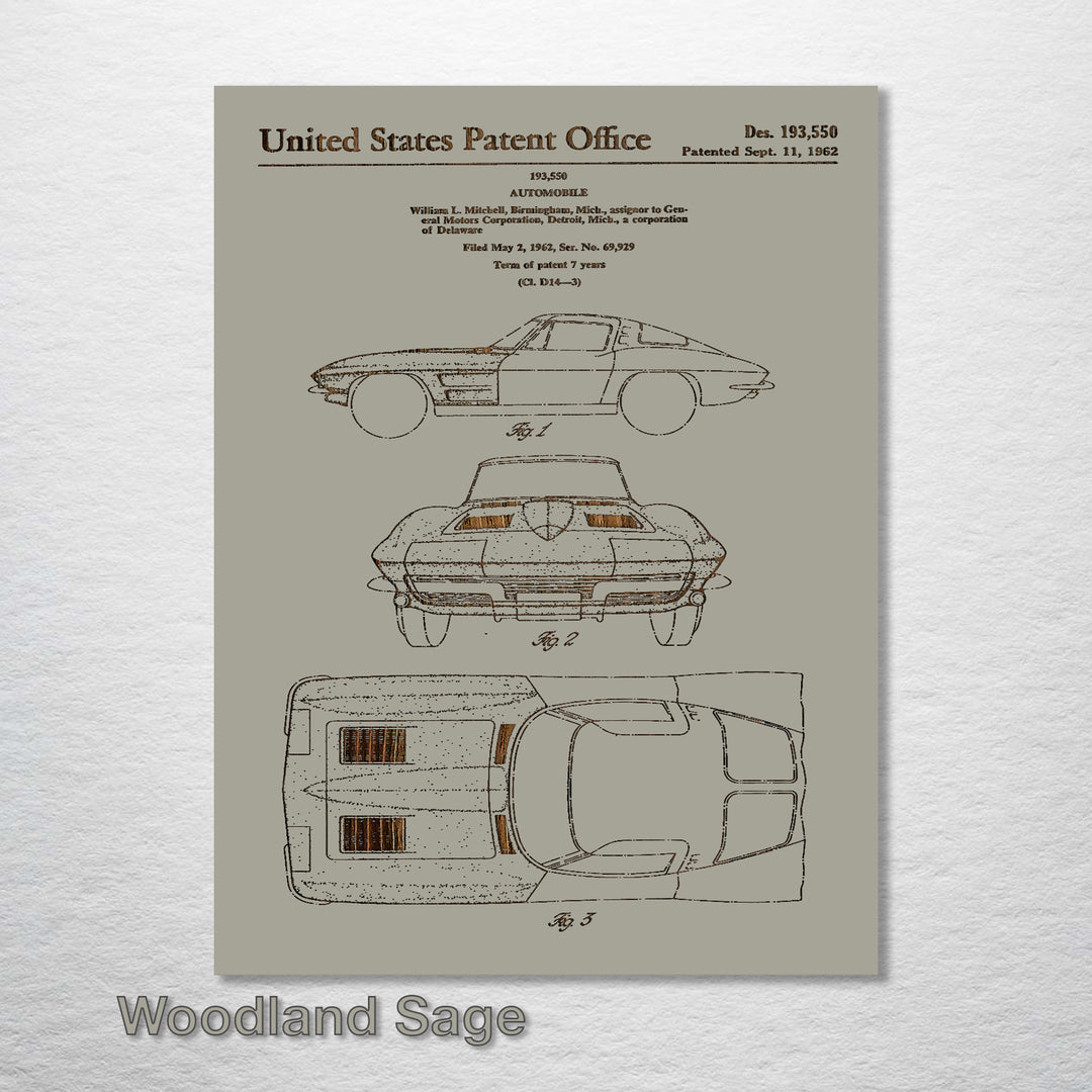 1962 Corvette US Patent - Fire & Pine