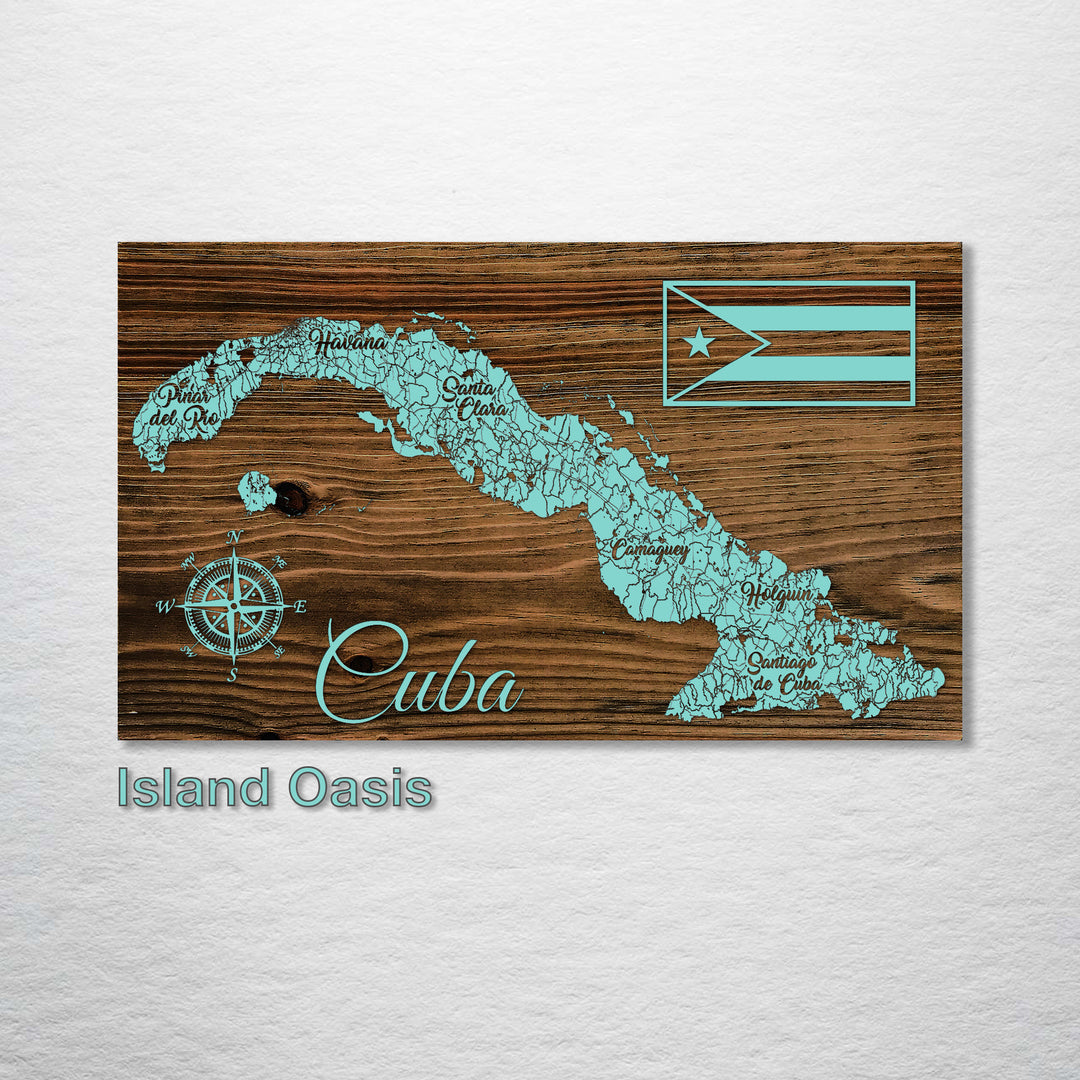 Cuba Whimsical Map - Fire & Pine